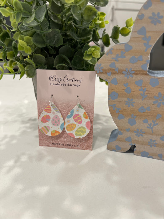 Easter Egg Faux Leather Earrings