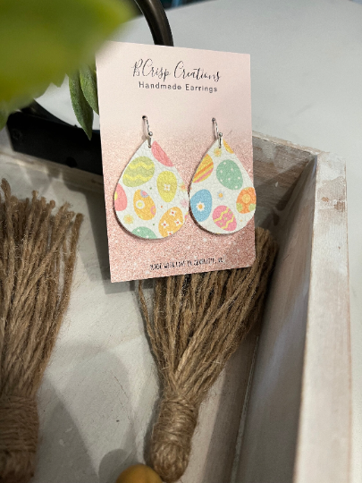 Easter Egg Faux Leather Earrings