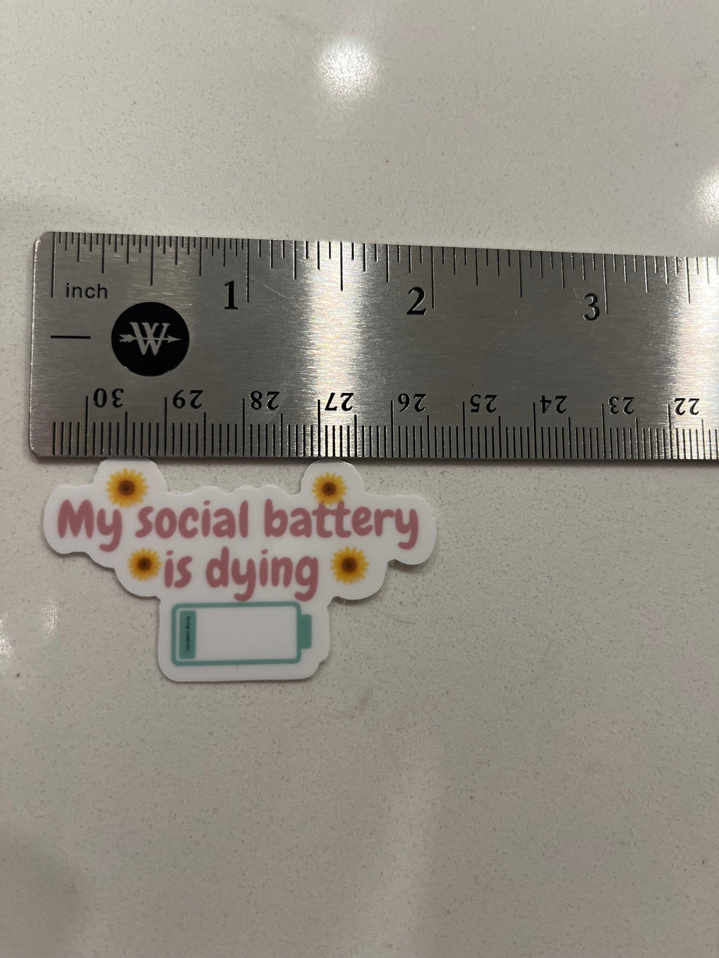 My Social Battery Is Dying Vinyl Sticker