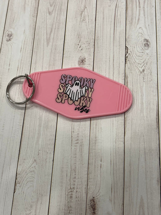 Spooky Vibes Halloween Motel Keychain