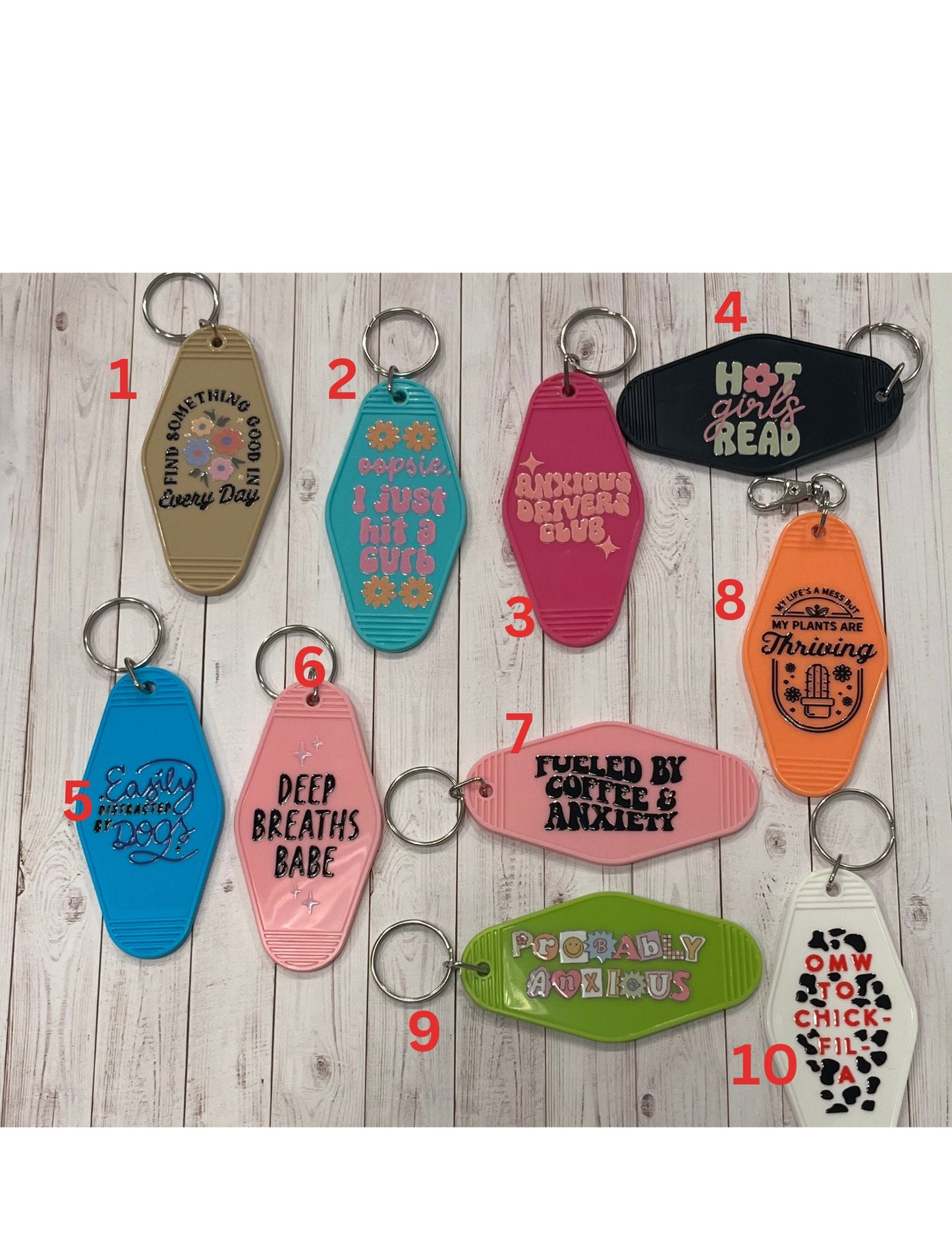 Vintage Motel Keychains