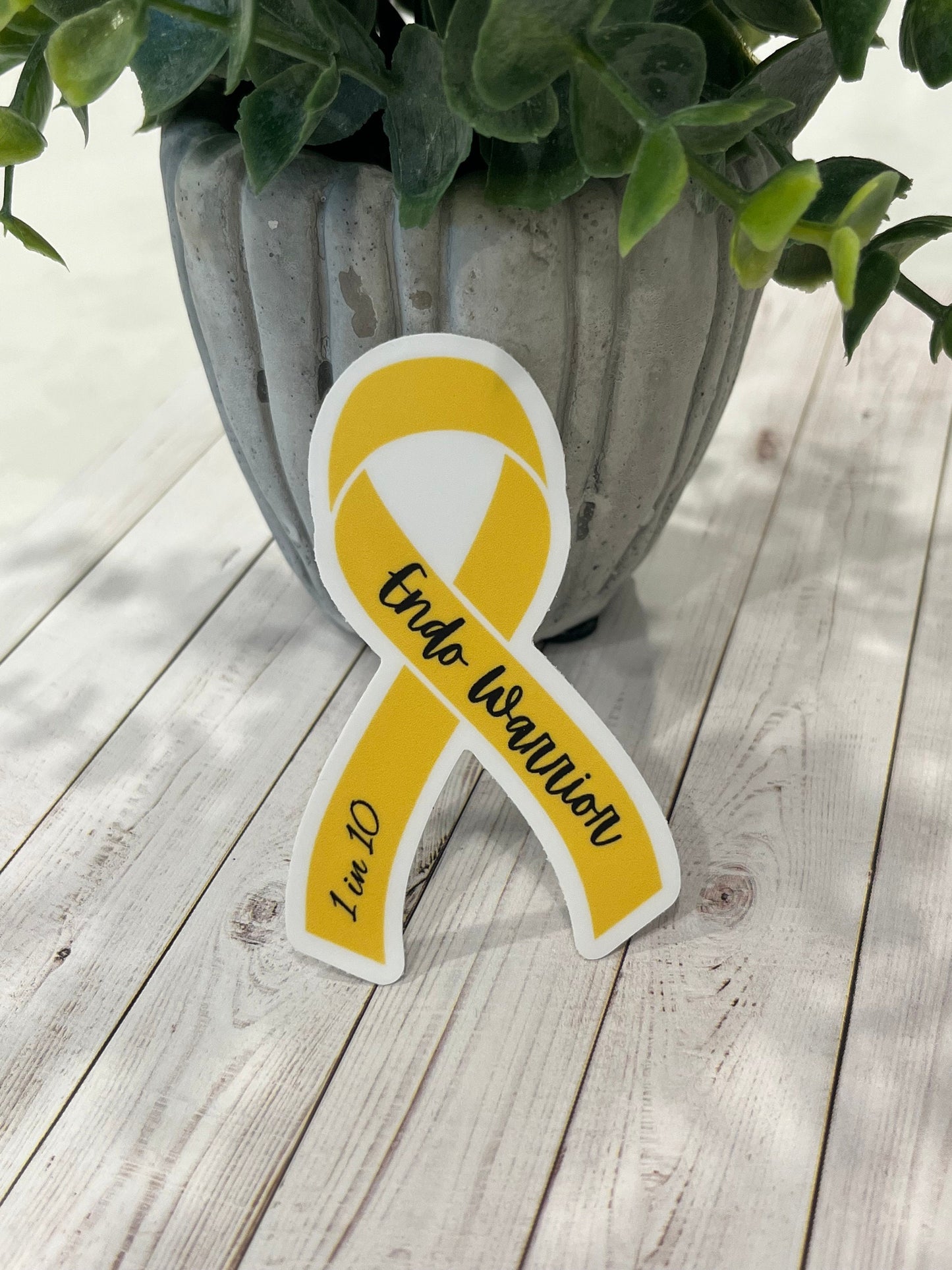 Endometriosis Awareness Ribbon, Endo Warrior 1 in 10 Vinyl Sticker