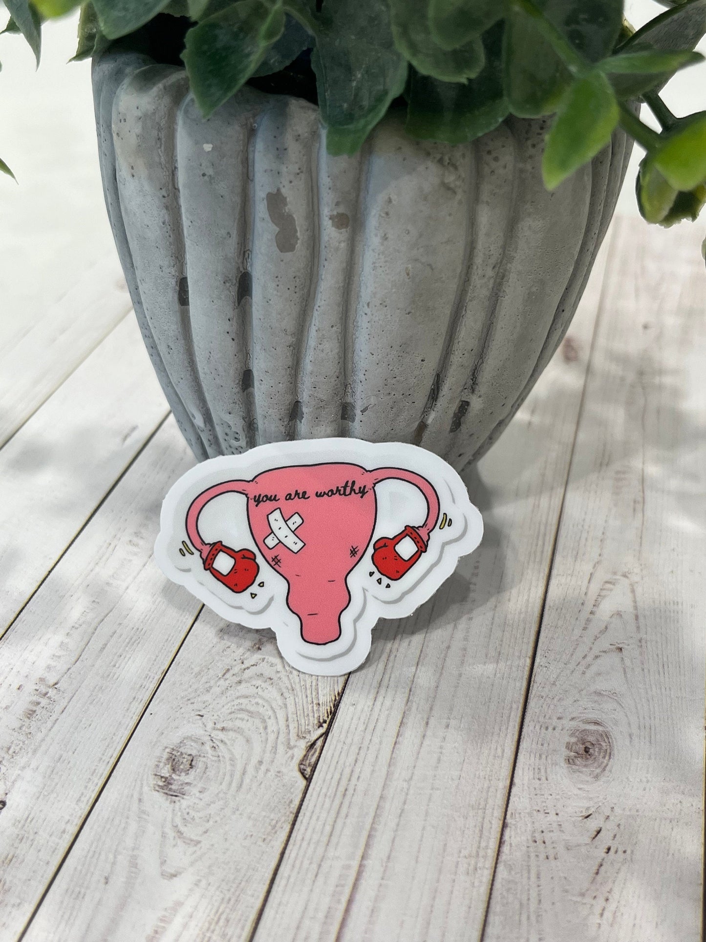 Fighting Uterus "You Are Worthy" Vinyl Sticker