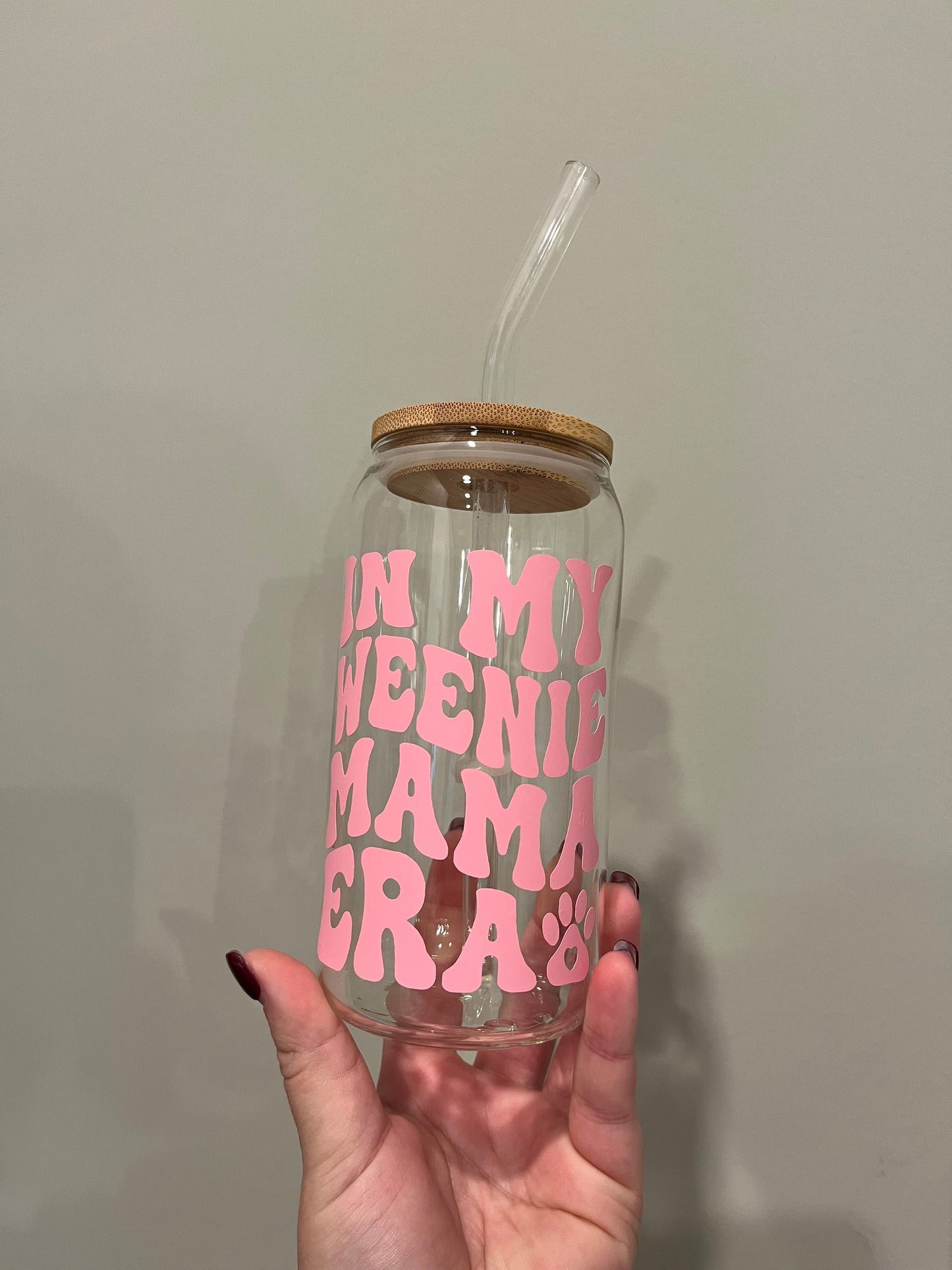 Weenie Mama Era 16oz Glass Cup