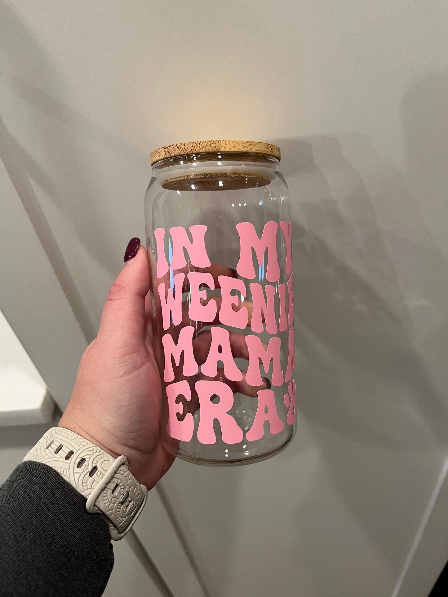 Weenie Mama Era 16oz Glass Cup