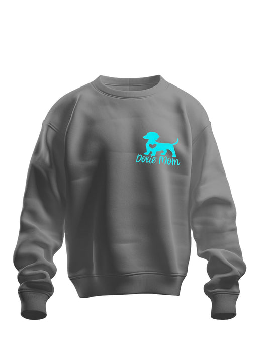 Doxie Mom Sweatshirt Crewneck, Grey