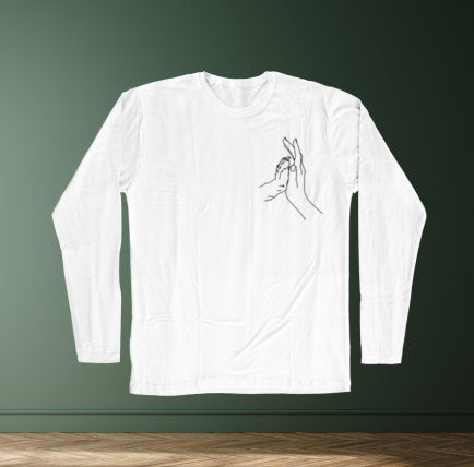 Dog Paw & Hand Print Long Sleeve White Shirt