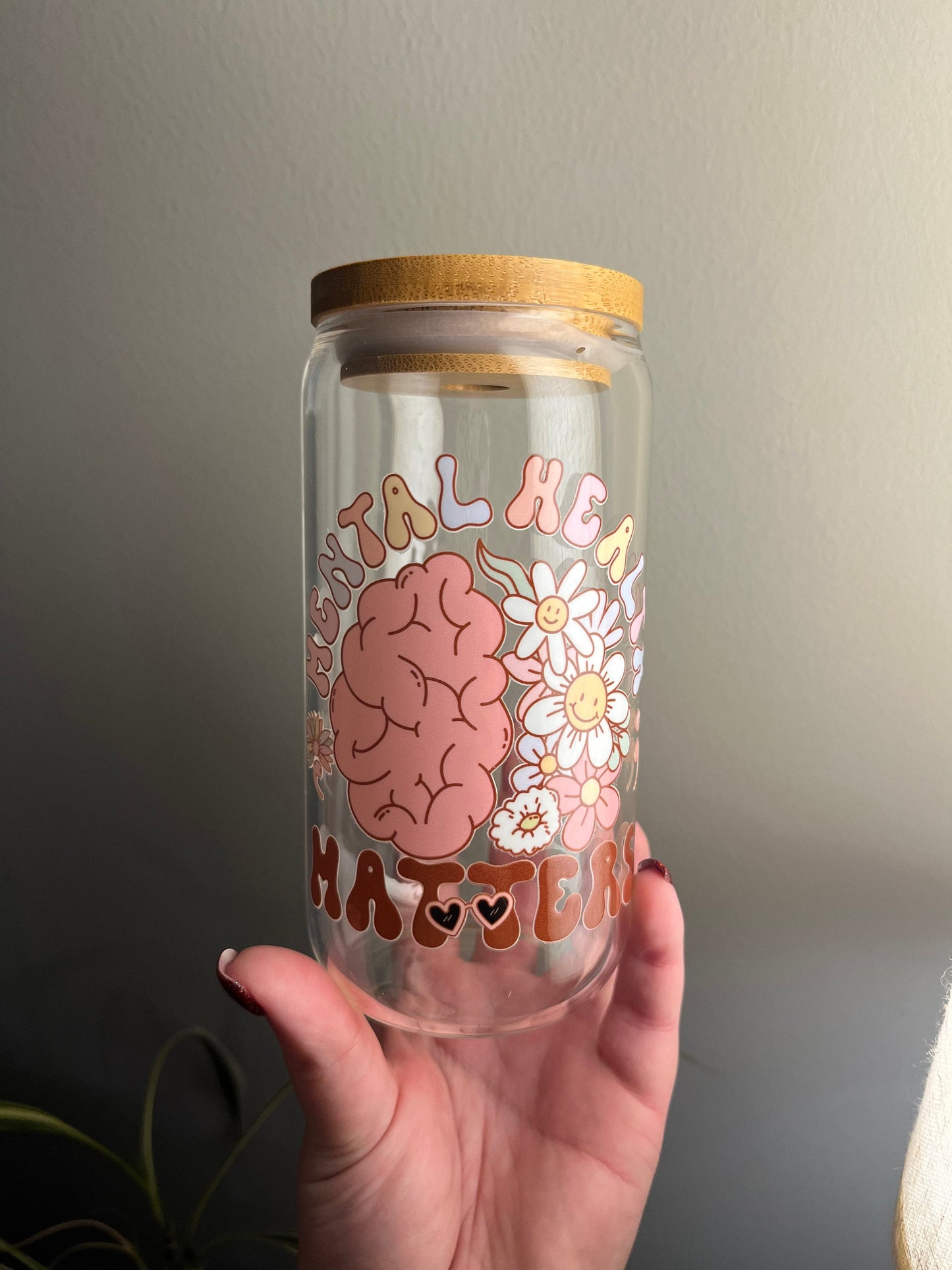 16oz Mental Health Matters Glass Cup