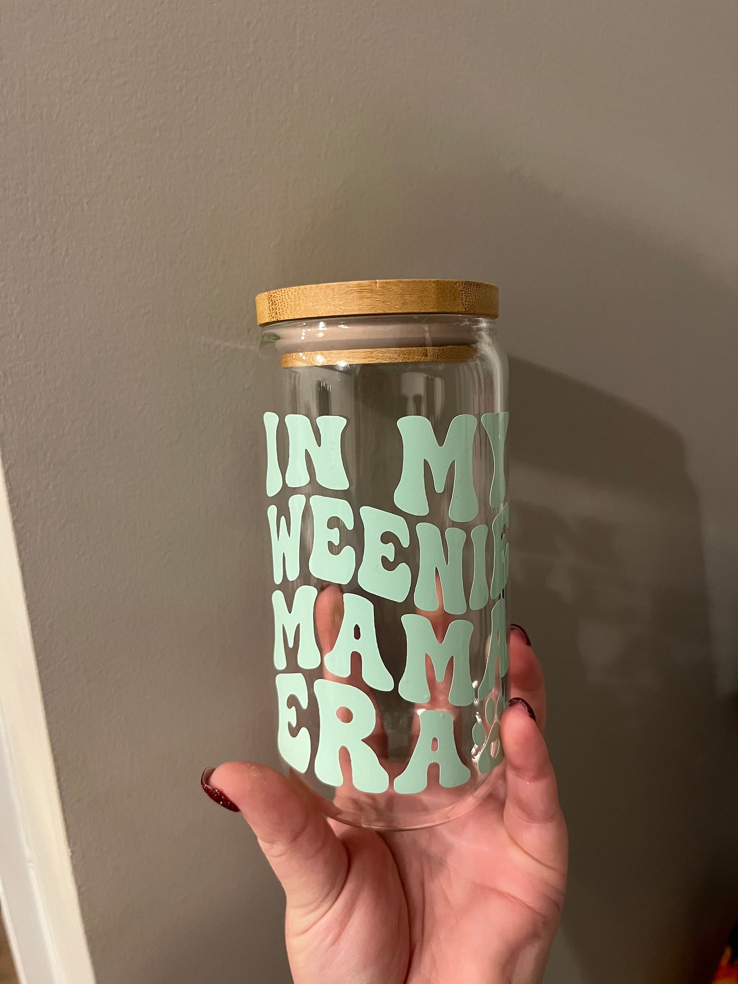 Weenie Mama Era 16oz Glass Cup