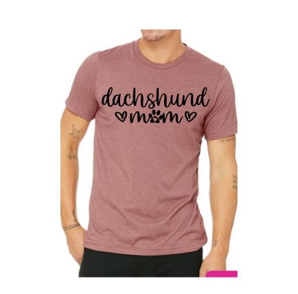 Dachshund Mom Short Sleeve Mauve Tee